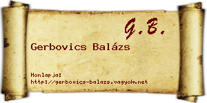 Gerbovics Balázs névjegykártya