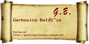 Gerbovics Balázs névjegykártya