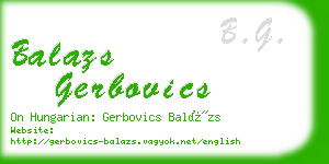 balazs gerbovics business card